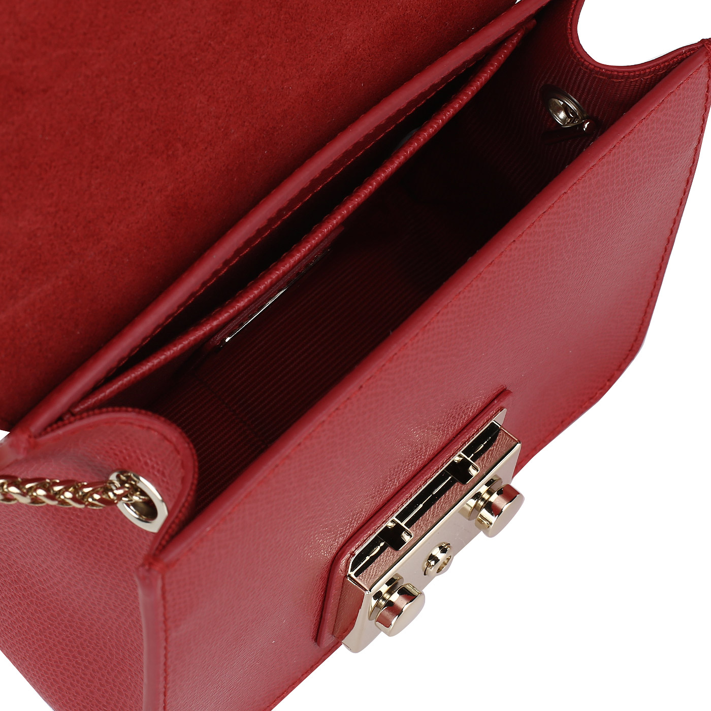 Красная сумочка со съемной цепочкой Furla Metropolis