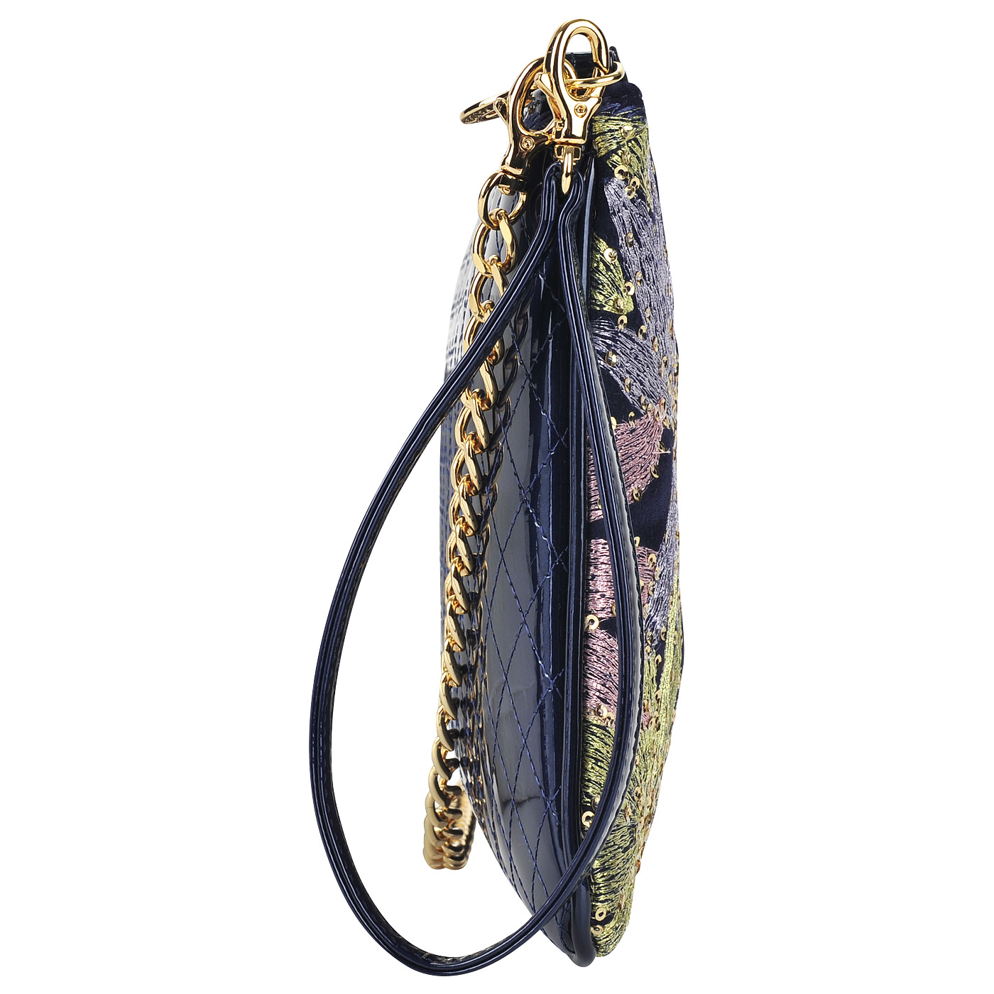 Женская комбинированная сумочка с вышивкой Valentino Orlandi 