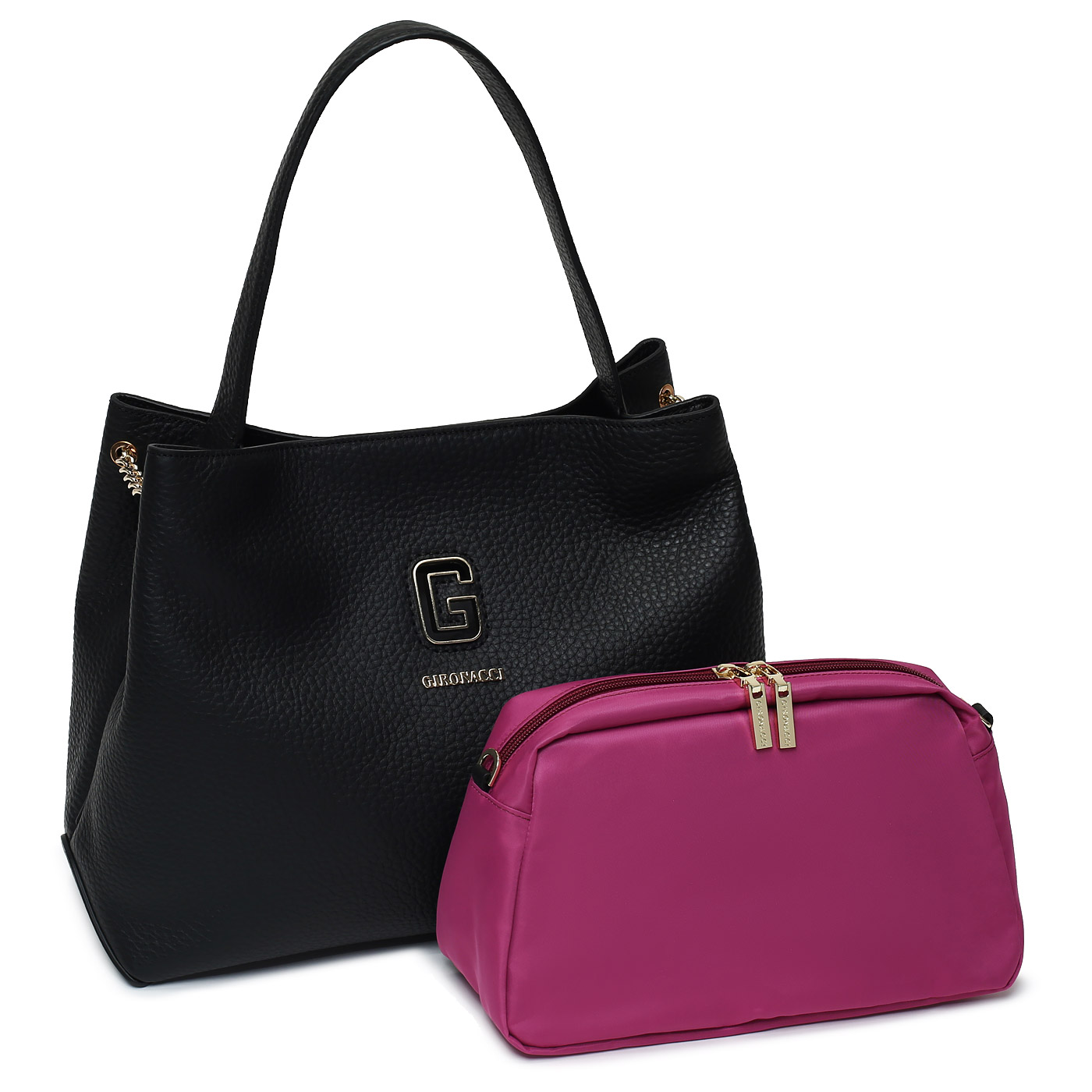 Кожаная сумка с косметичкой Gironacci Velvet