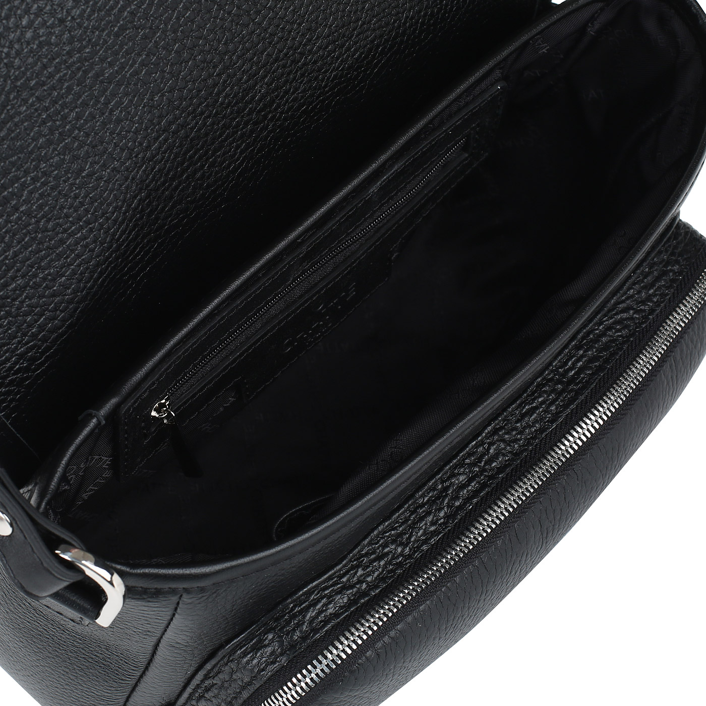 Черная кожаная сумка со съемным ремешком Chatte 