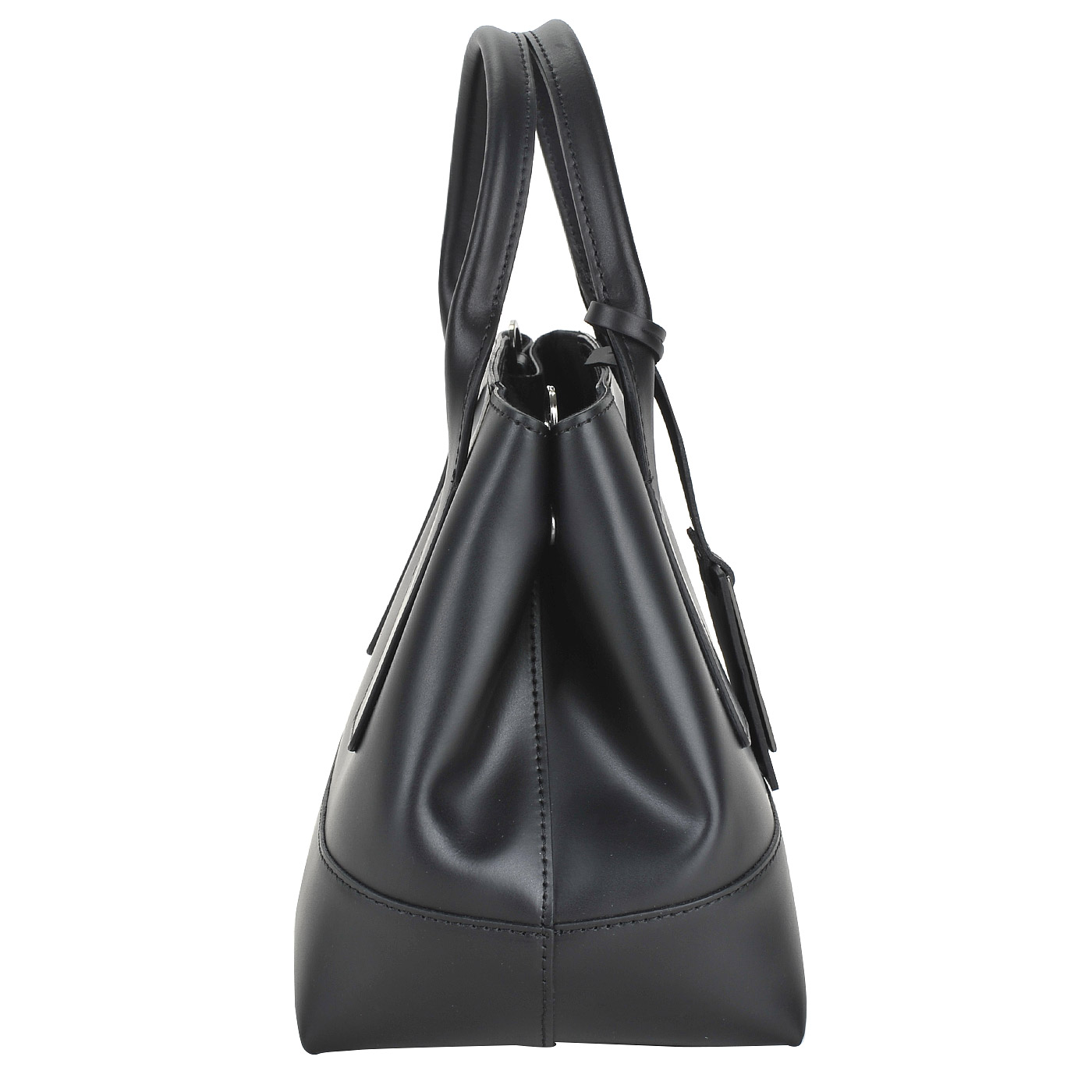 Женская сумка из черной матовой кожи со съемным ремешком Ripani Curcuma