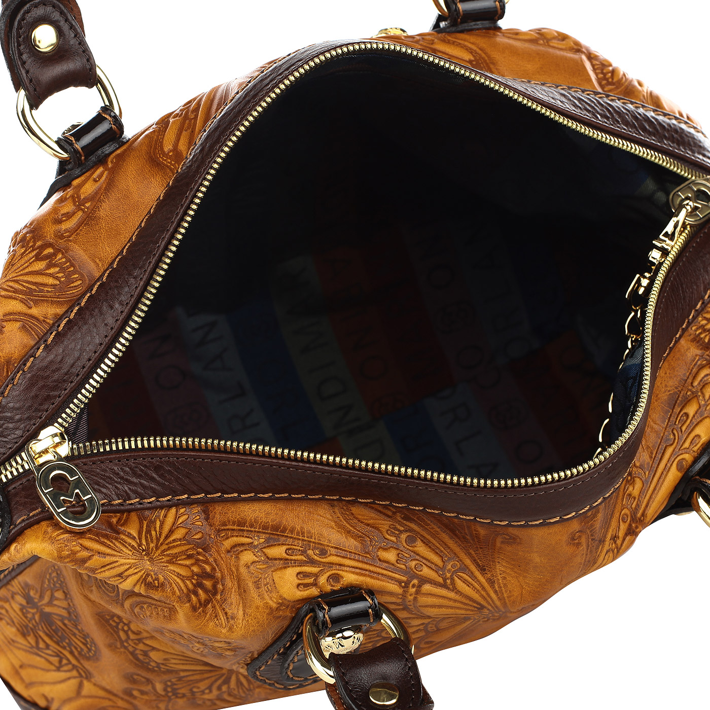 Женская кожаная сумочка с тиснением Marino Orlandi 