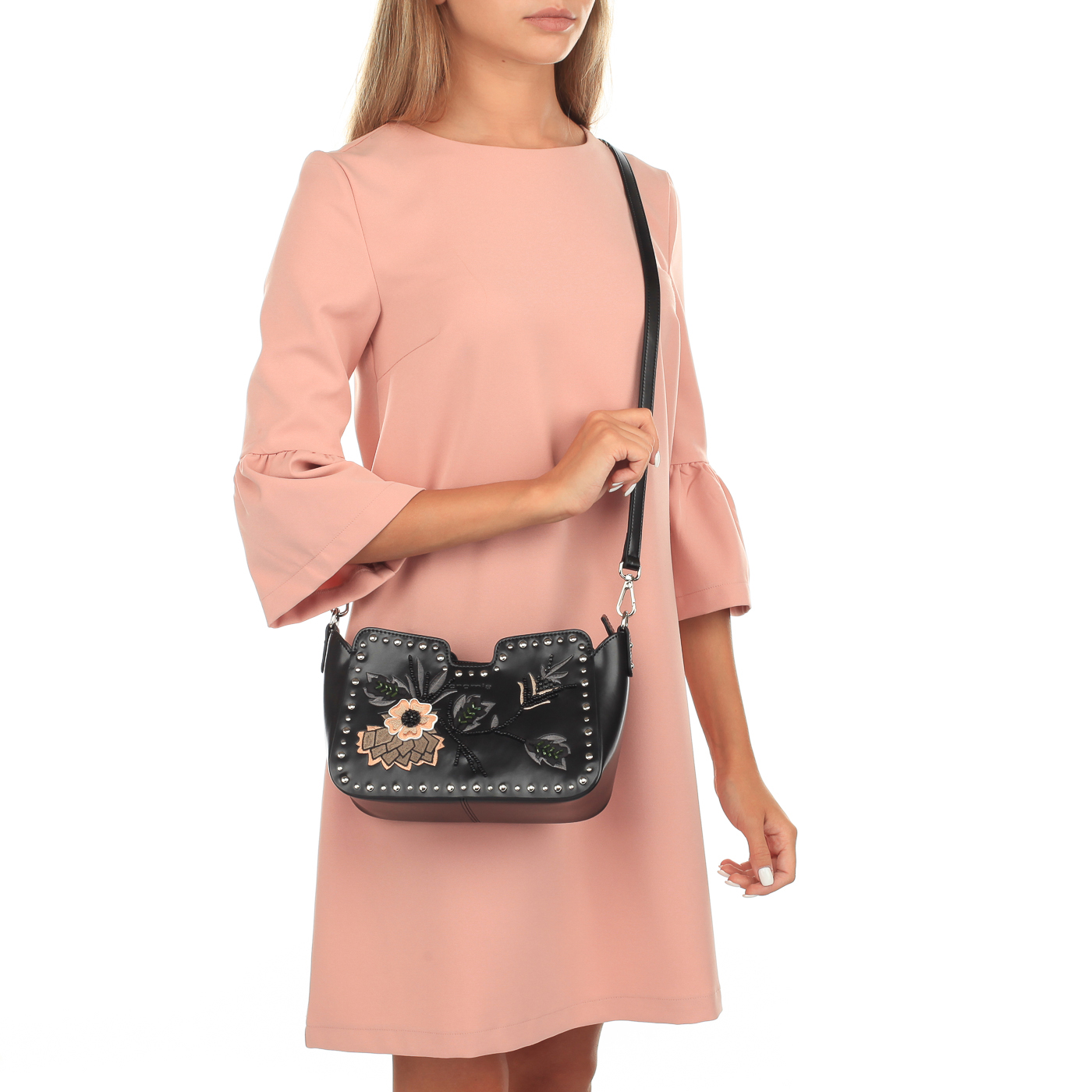 Кожаная сумочка с вышивкой Cromia Rio