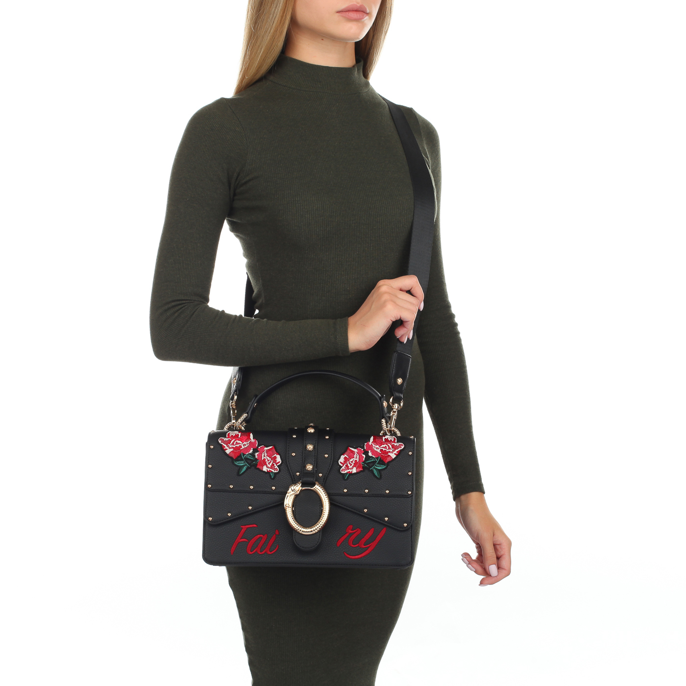 Черная сумочка с вышивкой Liu Jo Darsena Embroidery