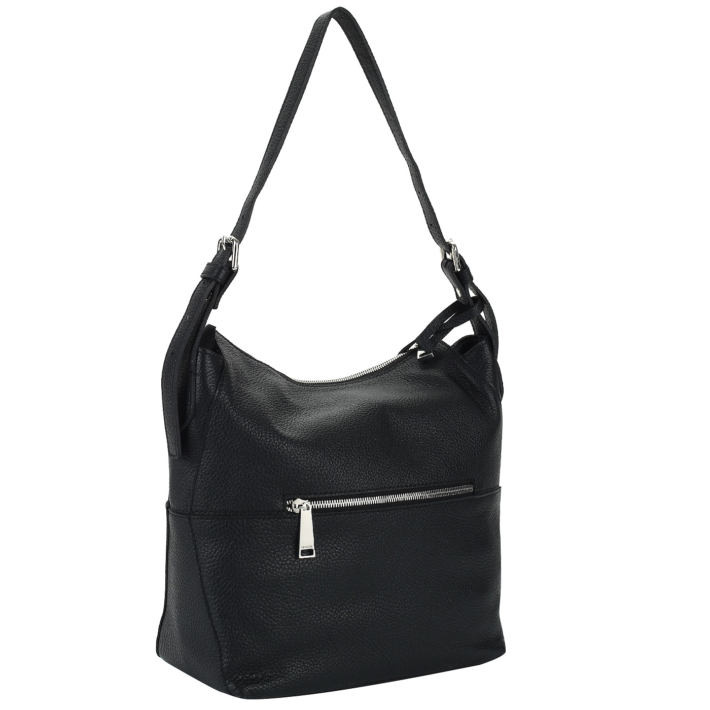 Женская сумка из натуральной черной кожи Chatte 