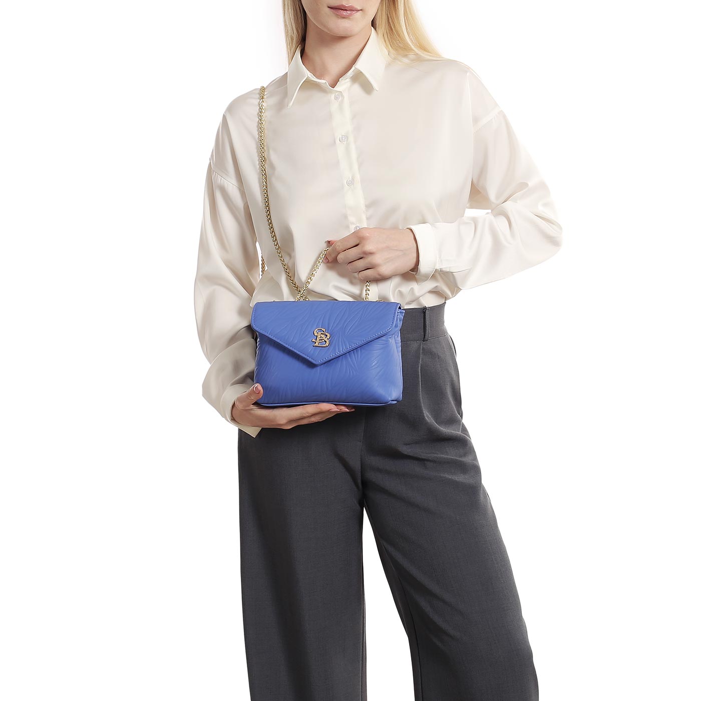 Кожаная сумка с цепочкой Sara Burglar Kate Leaf