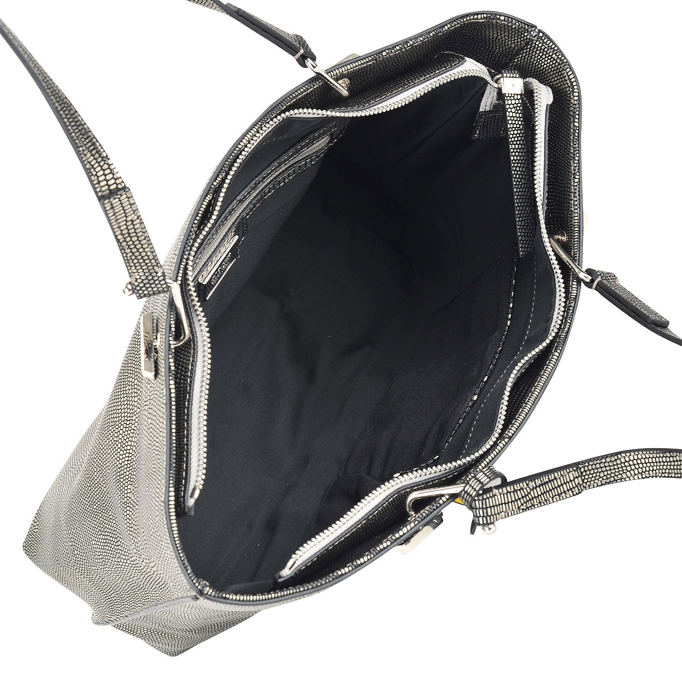 Вместительная кожаная сумка с выделкой под рептилию Cromia Nocturne