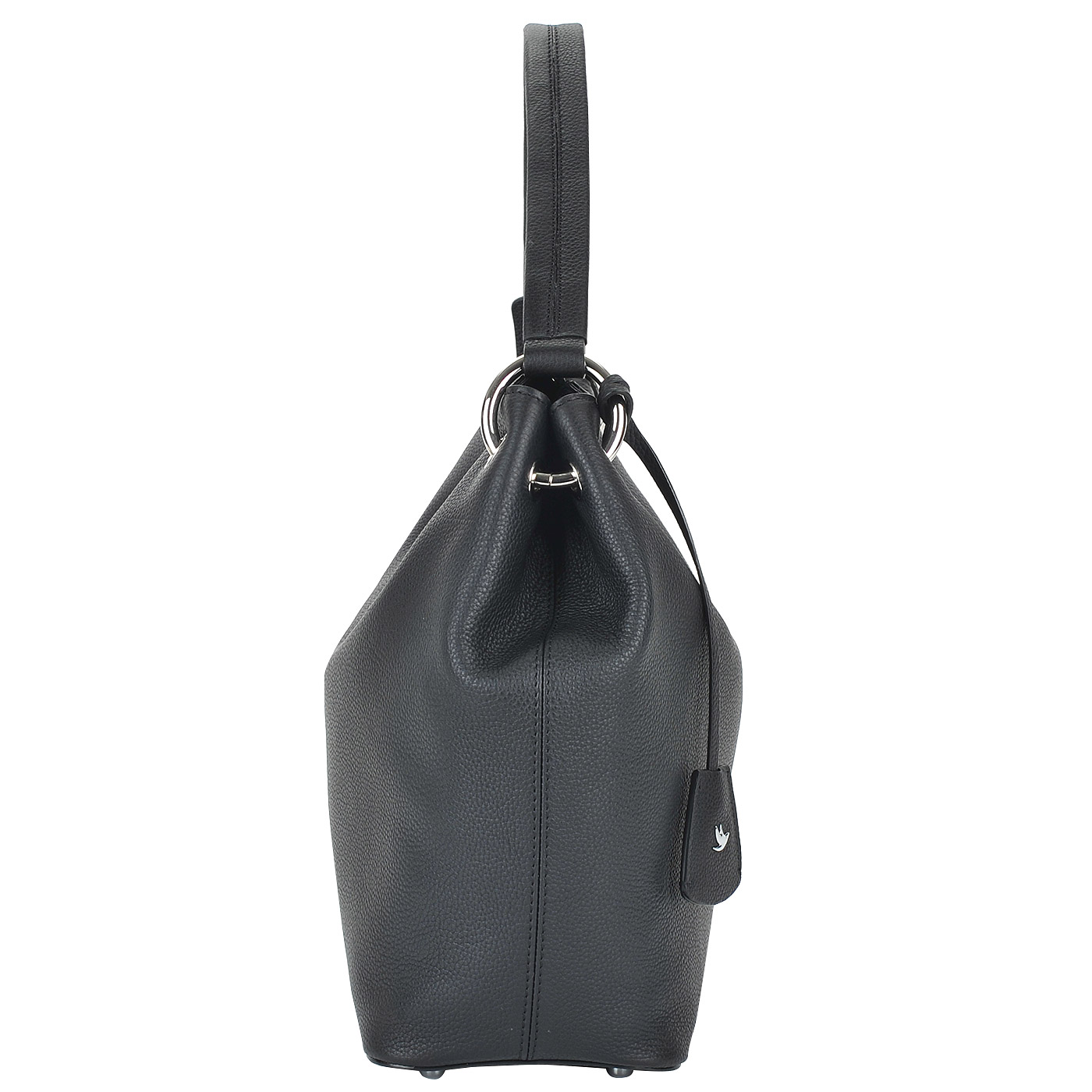 Черная женская кожаная сумка на молнии Aurelli 