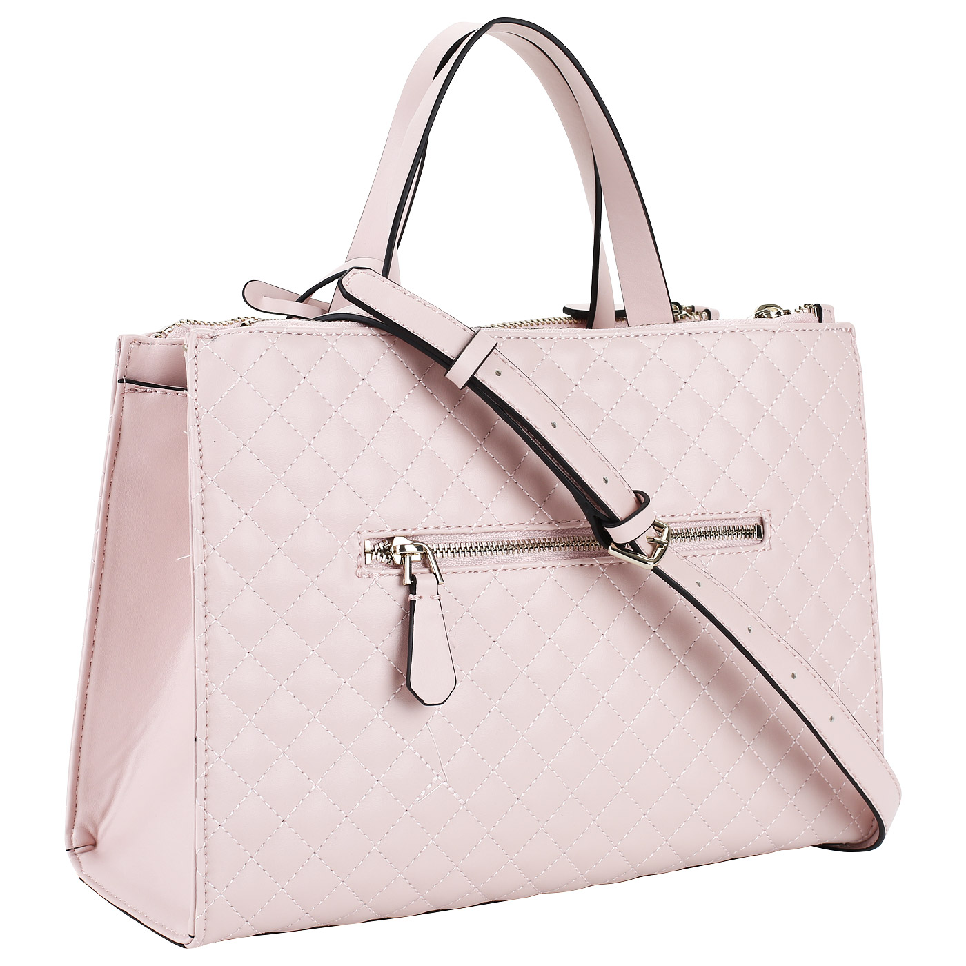 Розовая женская стеганая сумка Guess G Lux