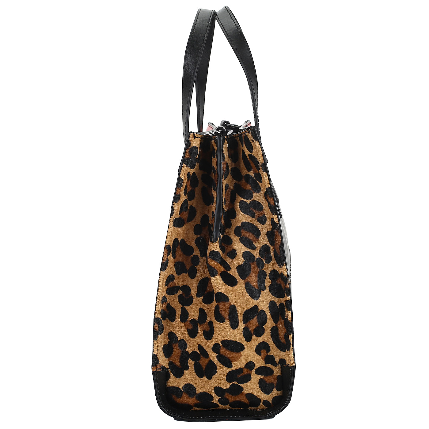 Кожаная сумка с двумя отделами Love Moschino Animal block