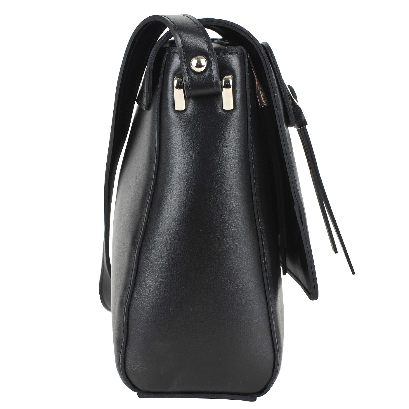 Черная кожаная сумка с откидным клапаном Chatte 