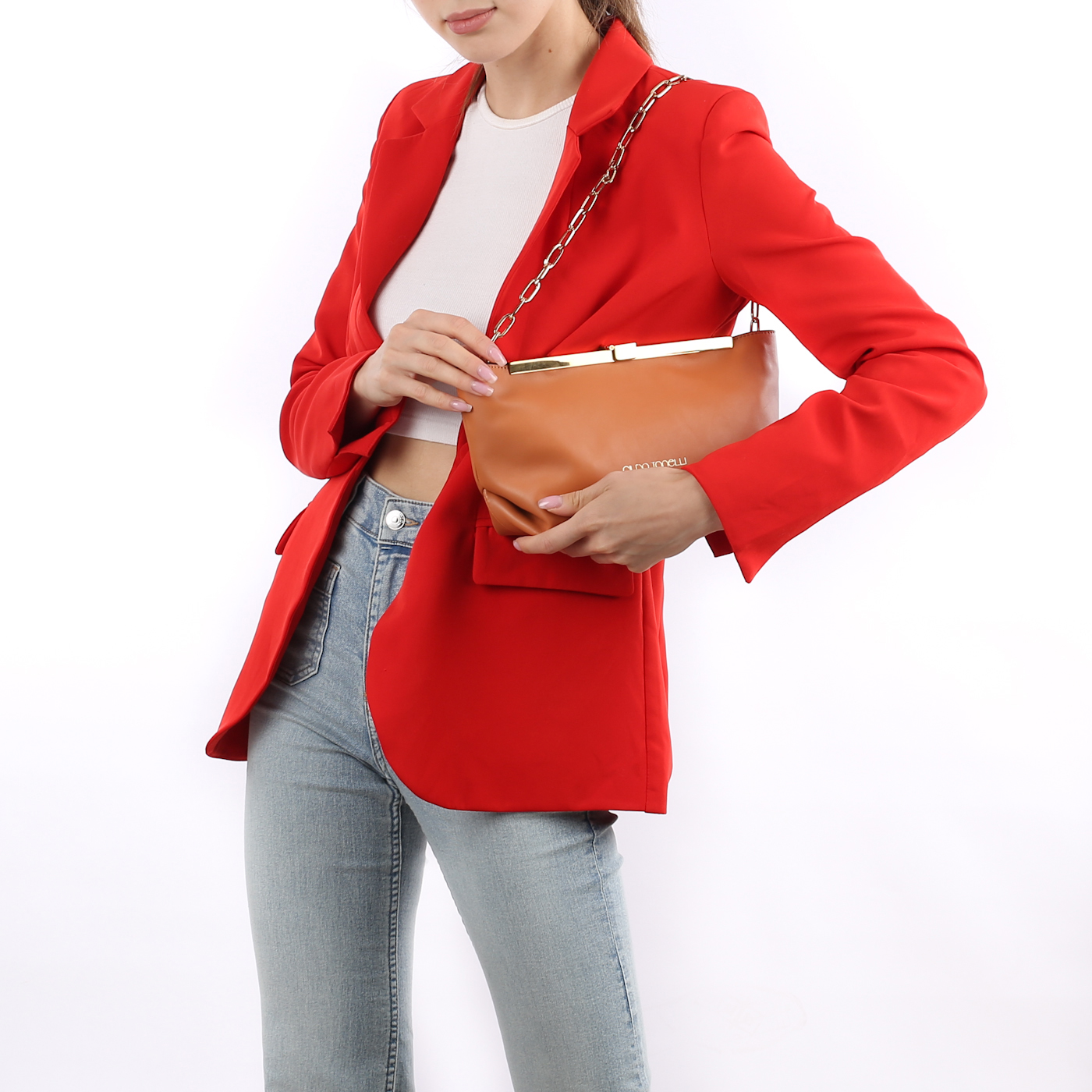 Кожаная сумка с цепочкой Gilda Tonelli Vitello