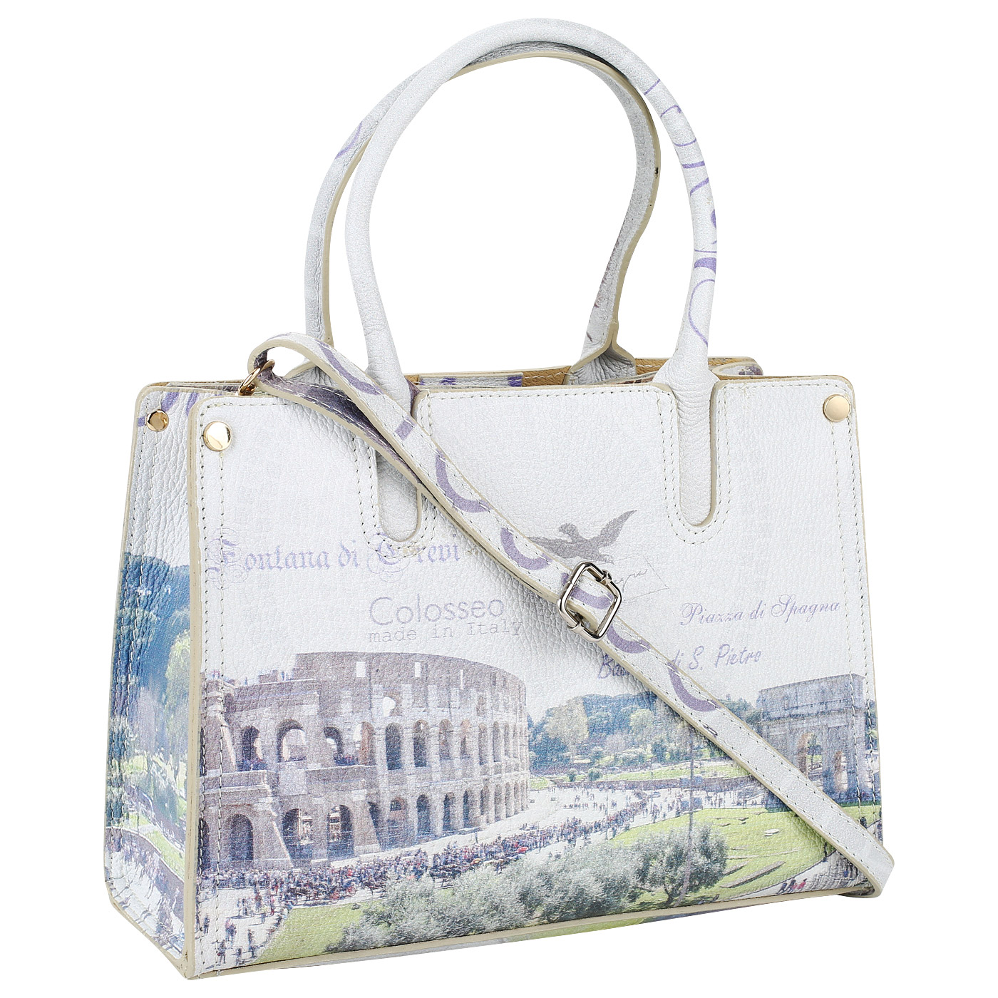 Кожаная сумка со съемным ремешком Acquanegra Colosseo
