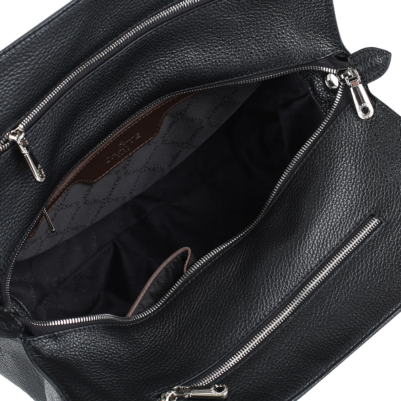 Черная женская сумка из натуральной кожи Chatte Lille