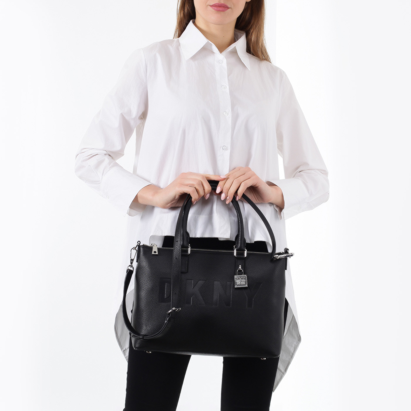 Кожаная сумка на молнии DKNY Commuter