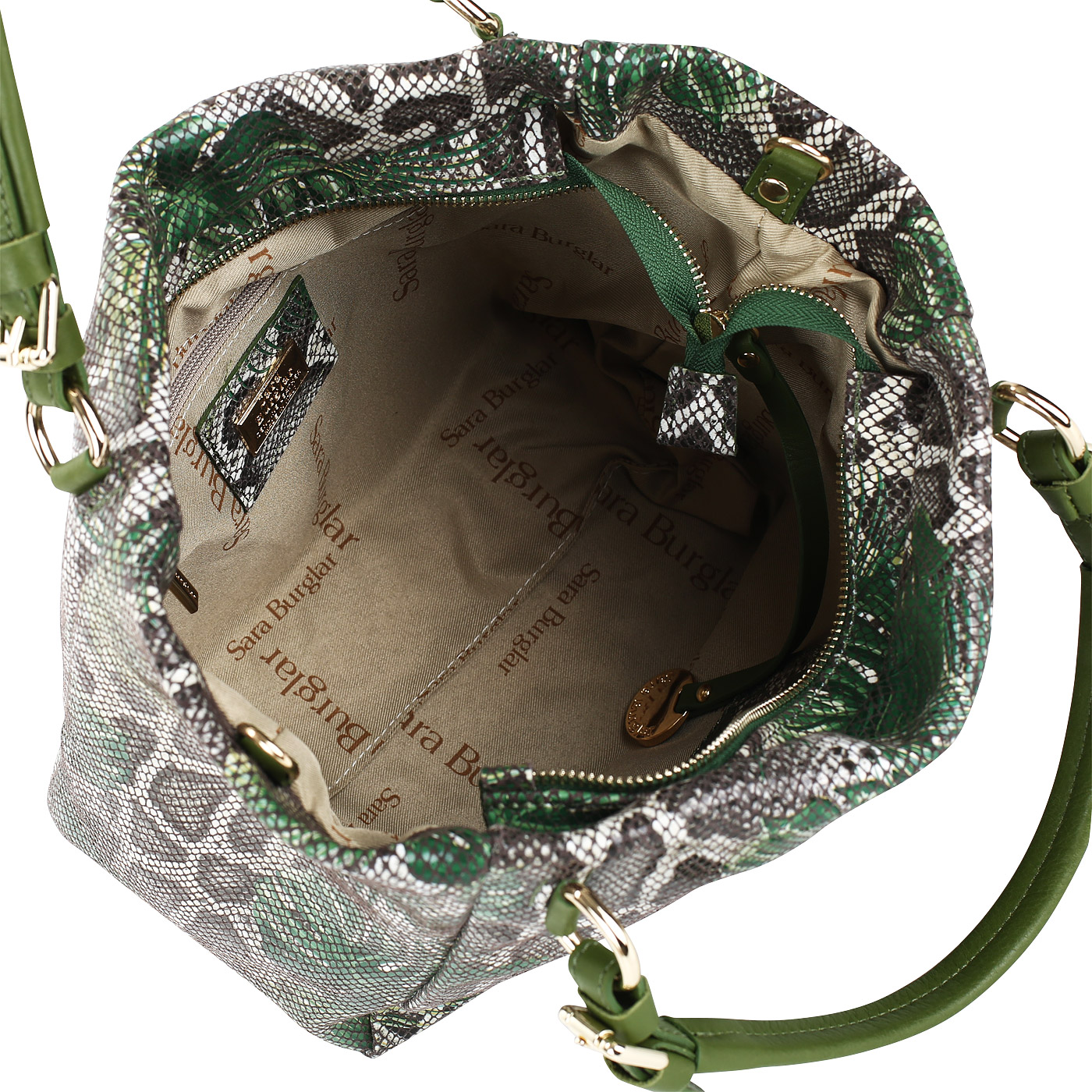 Женская кожаная сумка со съемными ручками Sara Burglar Ariel tropic