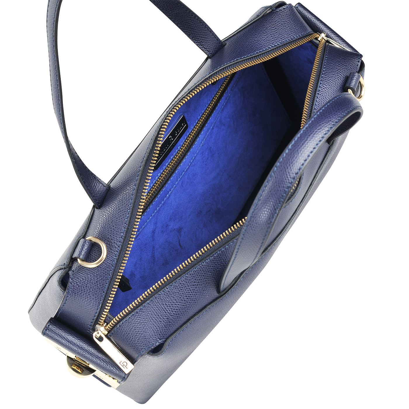 Синяя кожаная сумка с замшевыми вставками Fabrizio Poker Gill