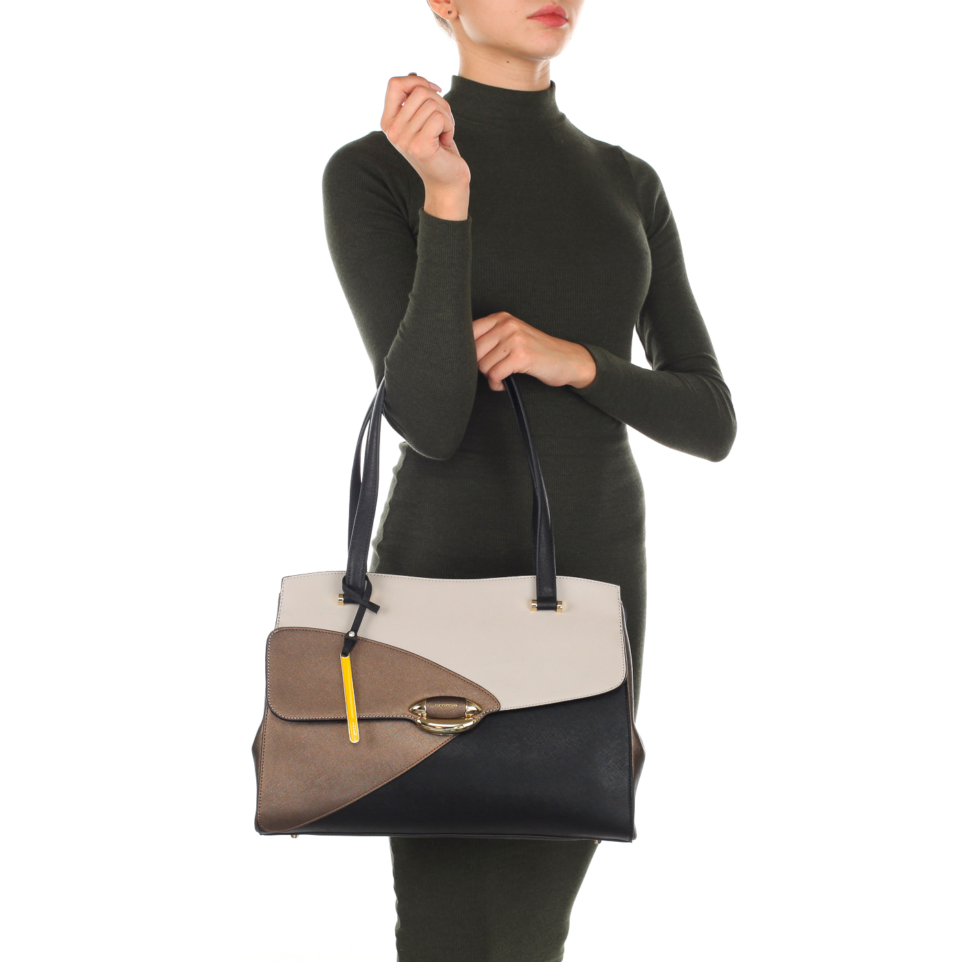 Вместительная сумка из сафьяновой кожи с двумя отделами Cromia Luxury