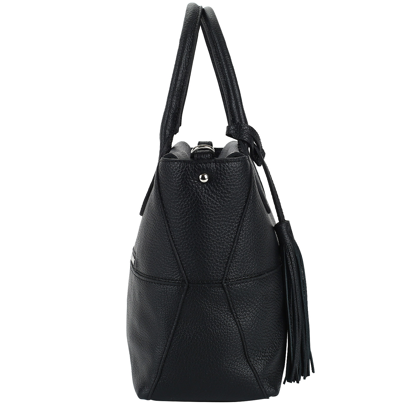 Черная женская сумка из натуральной кожи с ремешком Chatte 